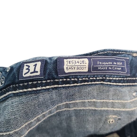 Miss Me Easy Boot Rhinestone Embellished Jeans Size 31 Blue EUC JES422EL - Picture 6 of 6